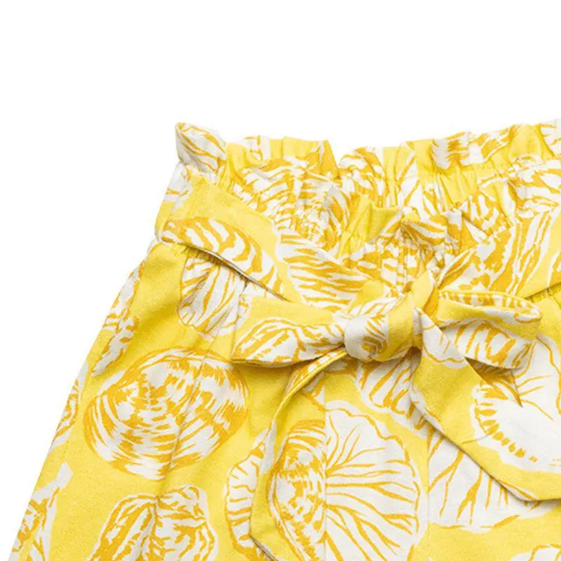 Short Infantil Menina Shells Amarelo