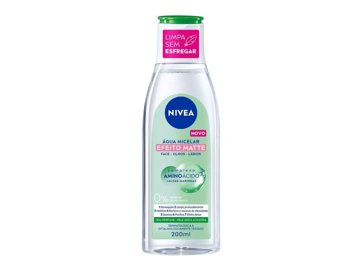 Água Micelar Nivea Solução de Limpeza 7 em 1 Efeito Matte 200ml