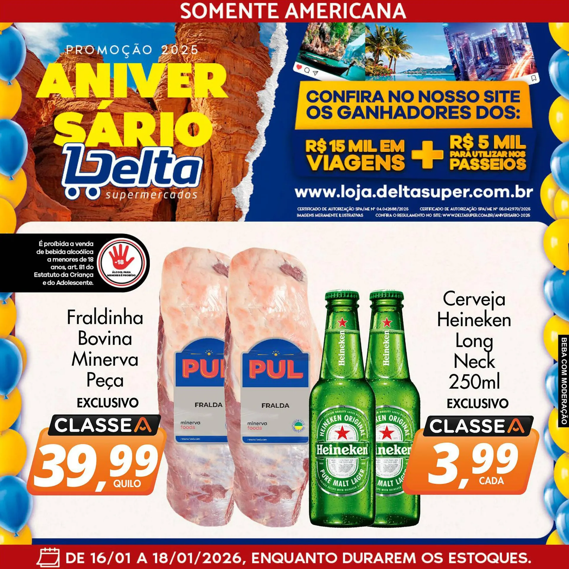 Encarte de Catálogo Delta Supermercados 16 de janeiro até 18 de janeiro 2026 - Pagina 1