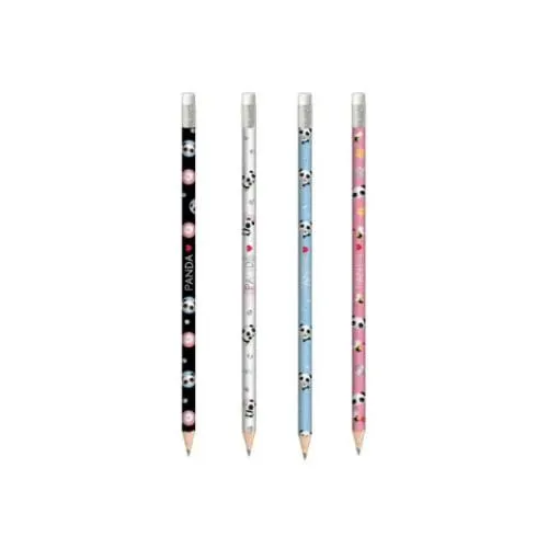 Lápis C/B Nº2 Panda Com Borracha Sortido - Tilibra