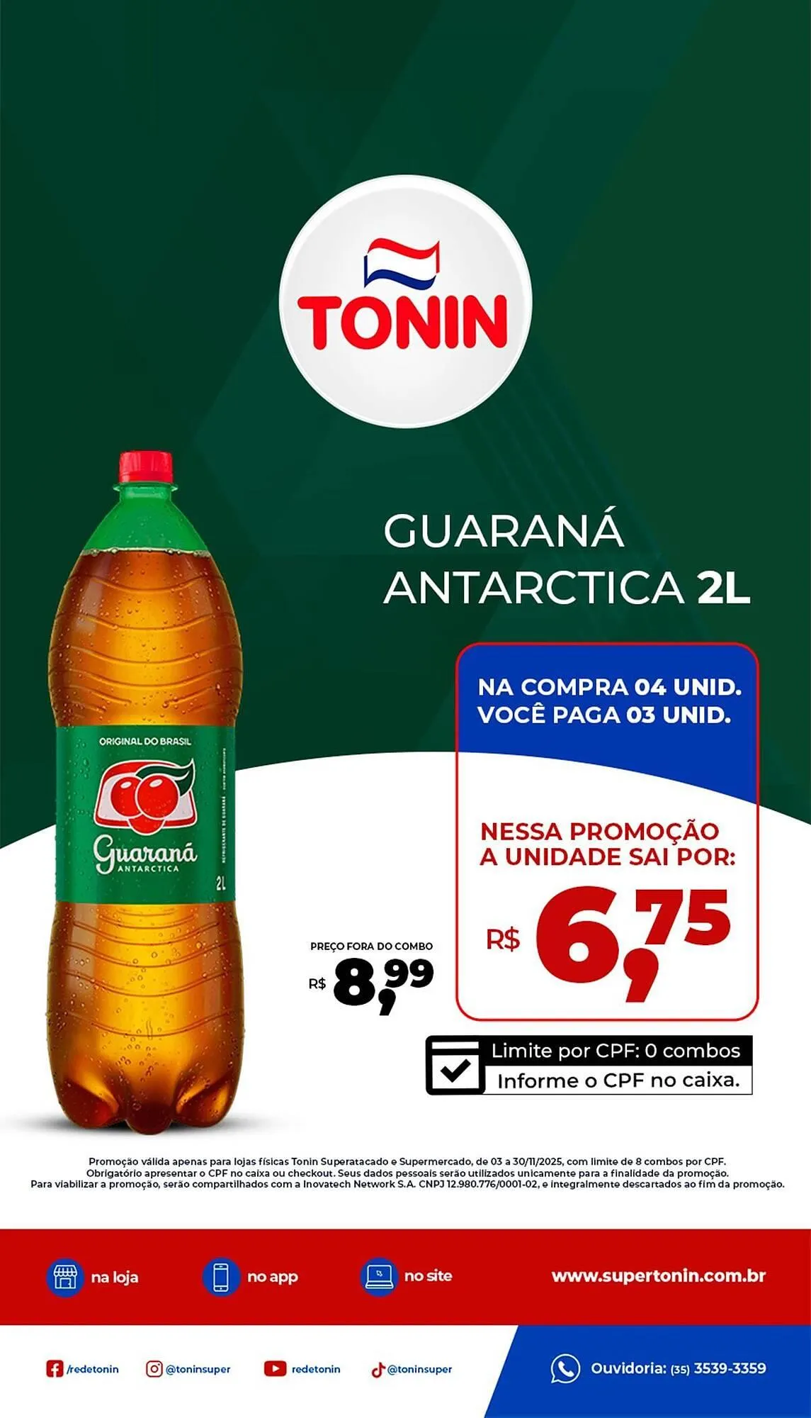 Encarte de Catálogo Tonin Superatacado 3 de novembro até 30 de novembro 2025 - Pagina 1