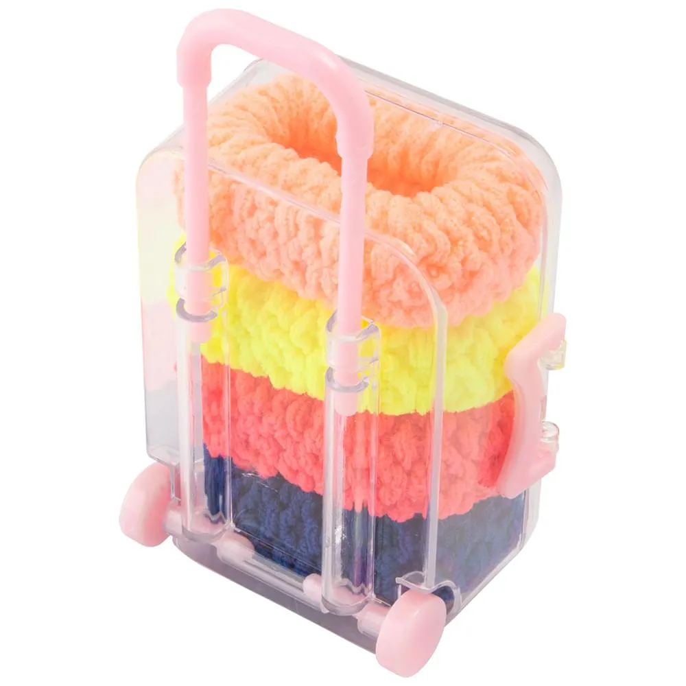 Kit Elásticos Para Cabelo Maletinha Com 4 Peças Poliéster 4,5x4,5x2cm LM2808 - honeyhome