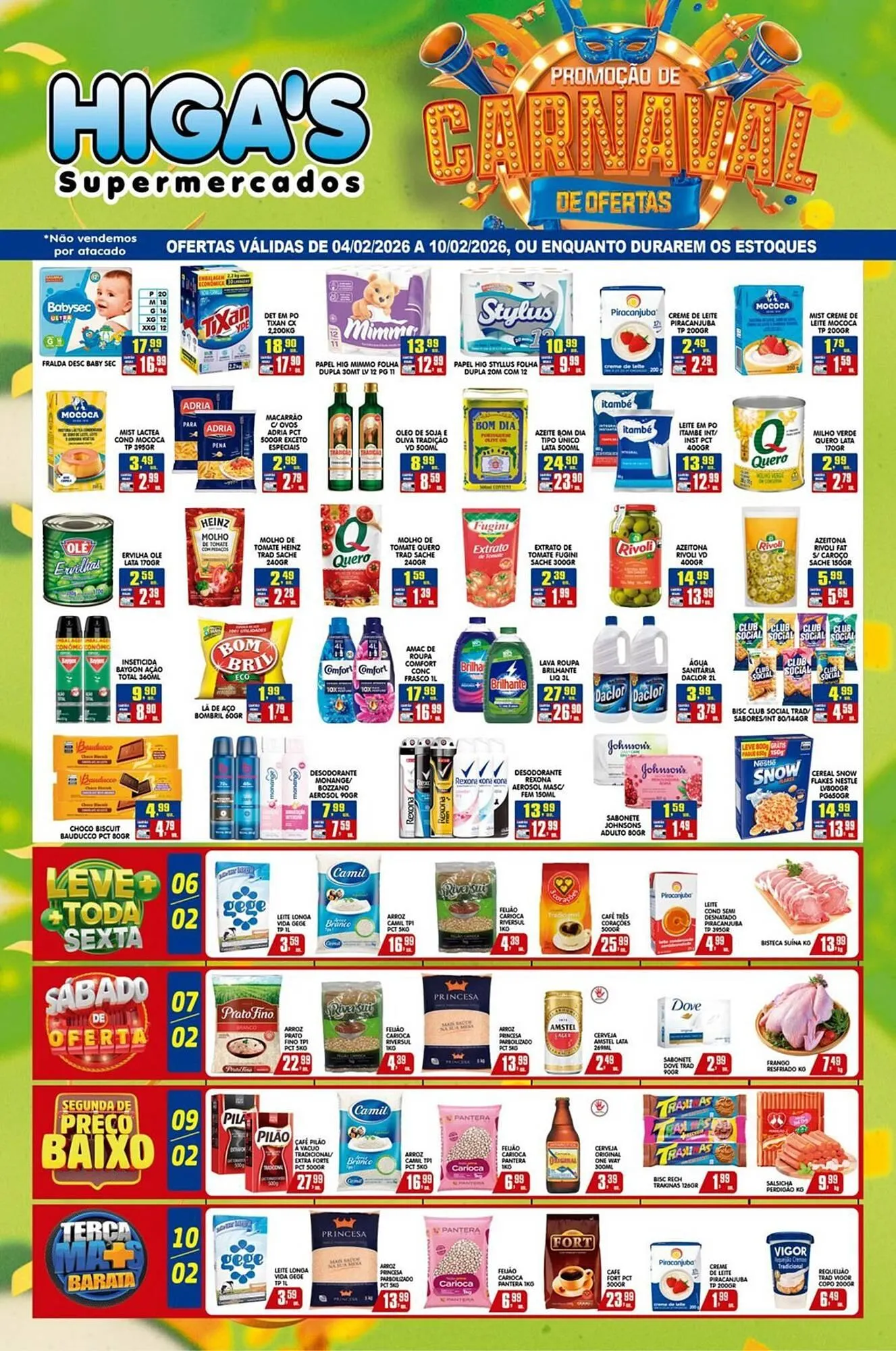 Encarte de Folheto Higa's Supermercado 4 de fevereiro até 10 de fevereiro 2026 - Pagina 1