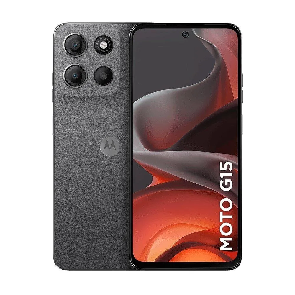Smartphone Motorola Moto G15 Android Tela 6.7" 256GB Câmera 50MP+5MP Octa-Core 2.0GHz Grafite Vegan Leather (Código 613690)
