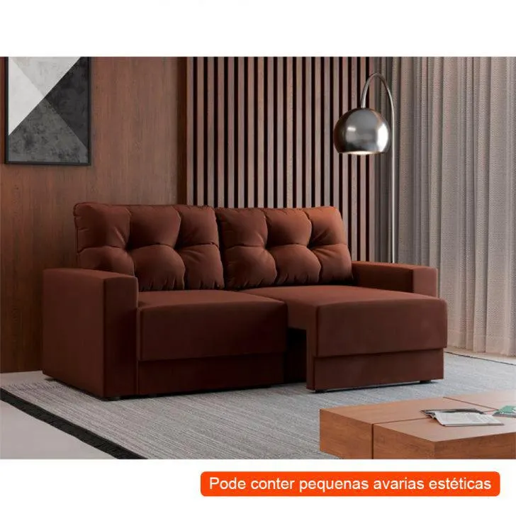 [OUTLET] Sofá 2 Lugares 140 cm Retrátil Lubeck Suede Marrom