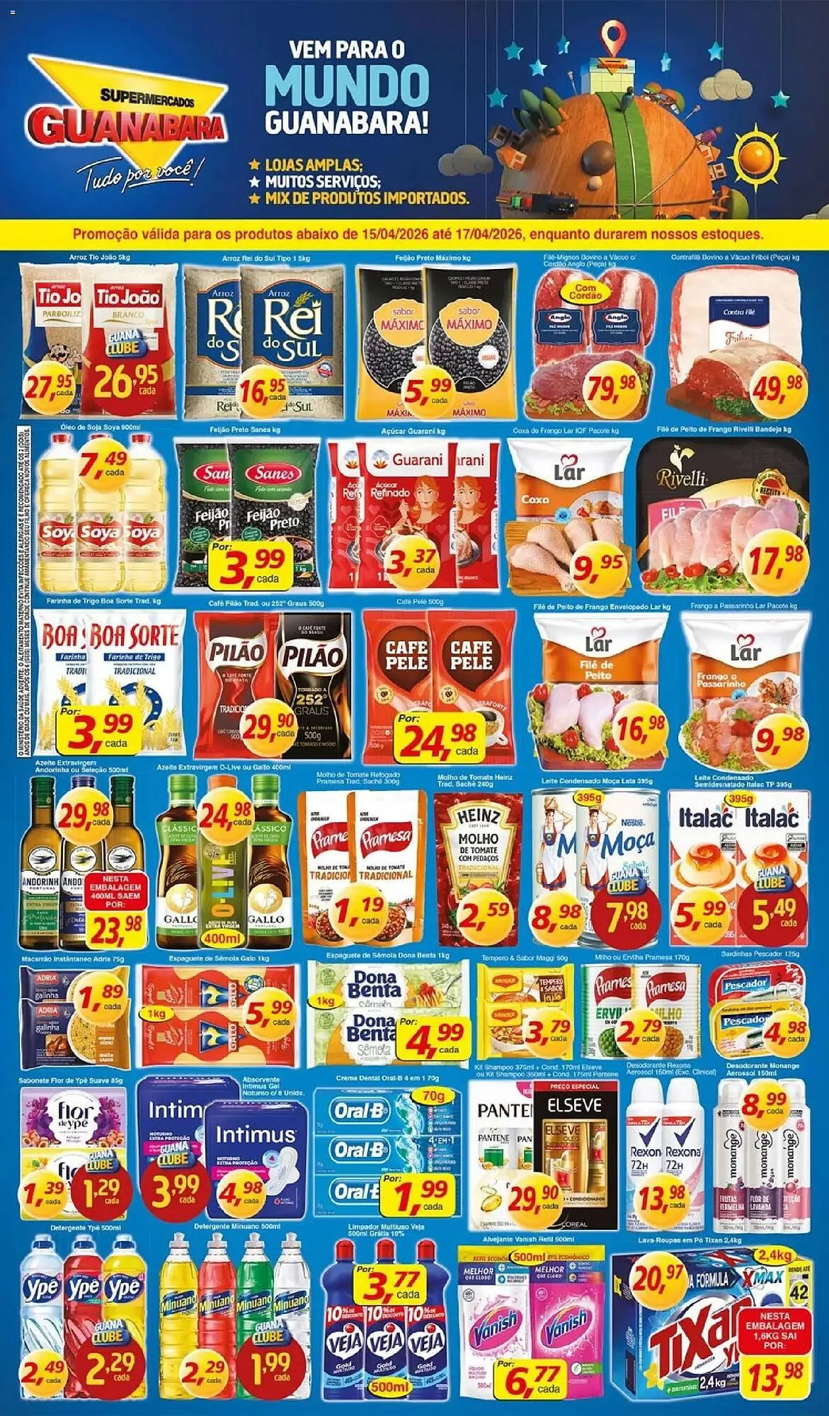 Encarte de Encarte Supermercados Guanabara 15 de abril até 17 de abril 2026 - Pagina 1