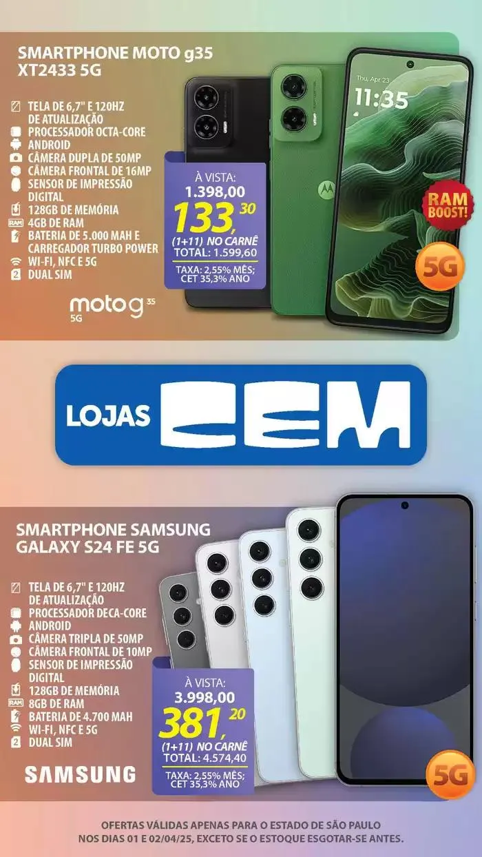 Encarte de Encarte Lojas Cem 3 de abril até 17 de abril 2025 - Pagina 3