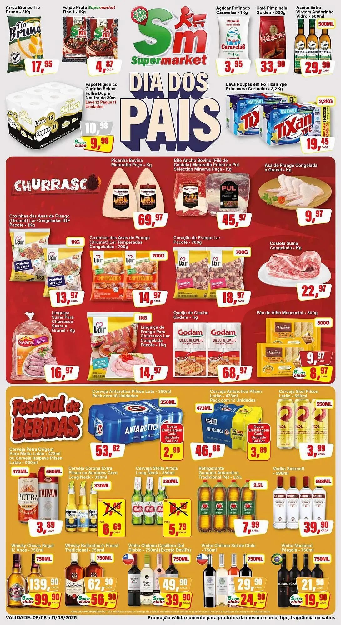 Encarte de Catálogo Rede Supermarket 8 de agosto até 11 de agosto 2025 - Pagina 1