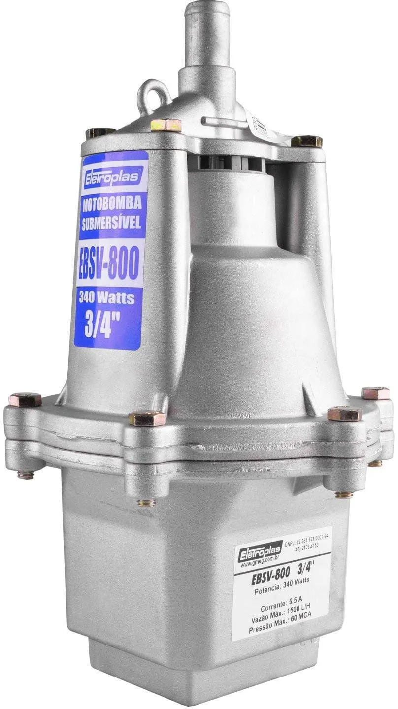 Bomba D'Água Submersa Eletroplas EBSV-800 340W 110V
