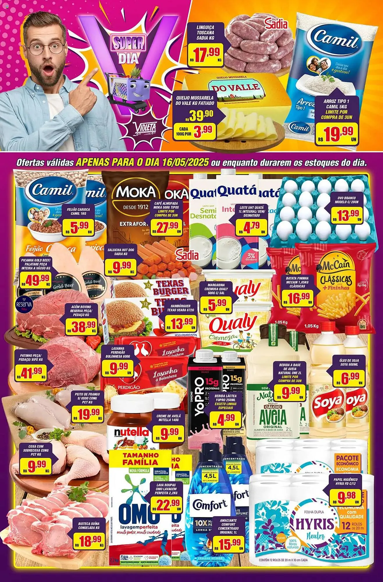 Encarte de Catálogo Violeta Supermercados 16 de maio até 17 de maio 2025 - Pagina 1