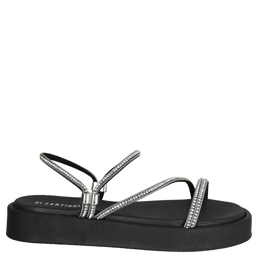 SANDALIA FLATFORM STRASS DI SANTINNI
