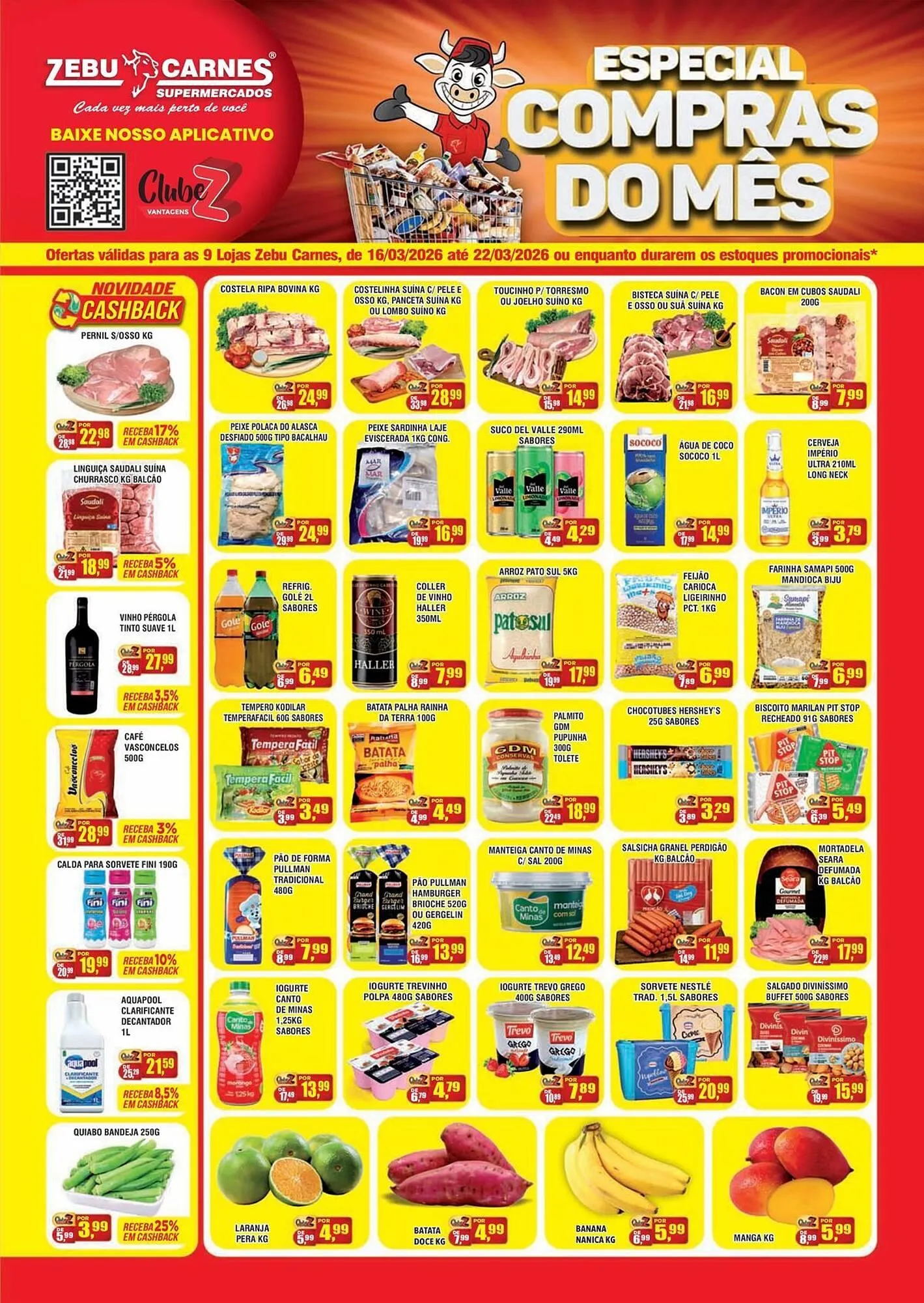Encarte de Catálogo Zebu Carnes Supermercados 16 de março até 22 de março 2026 - Pagina 1