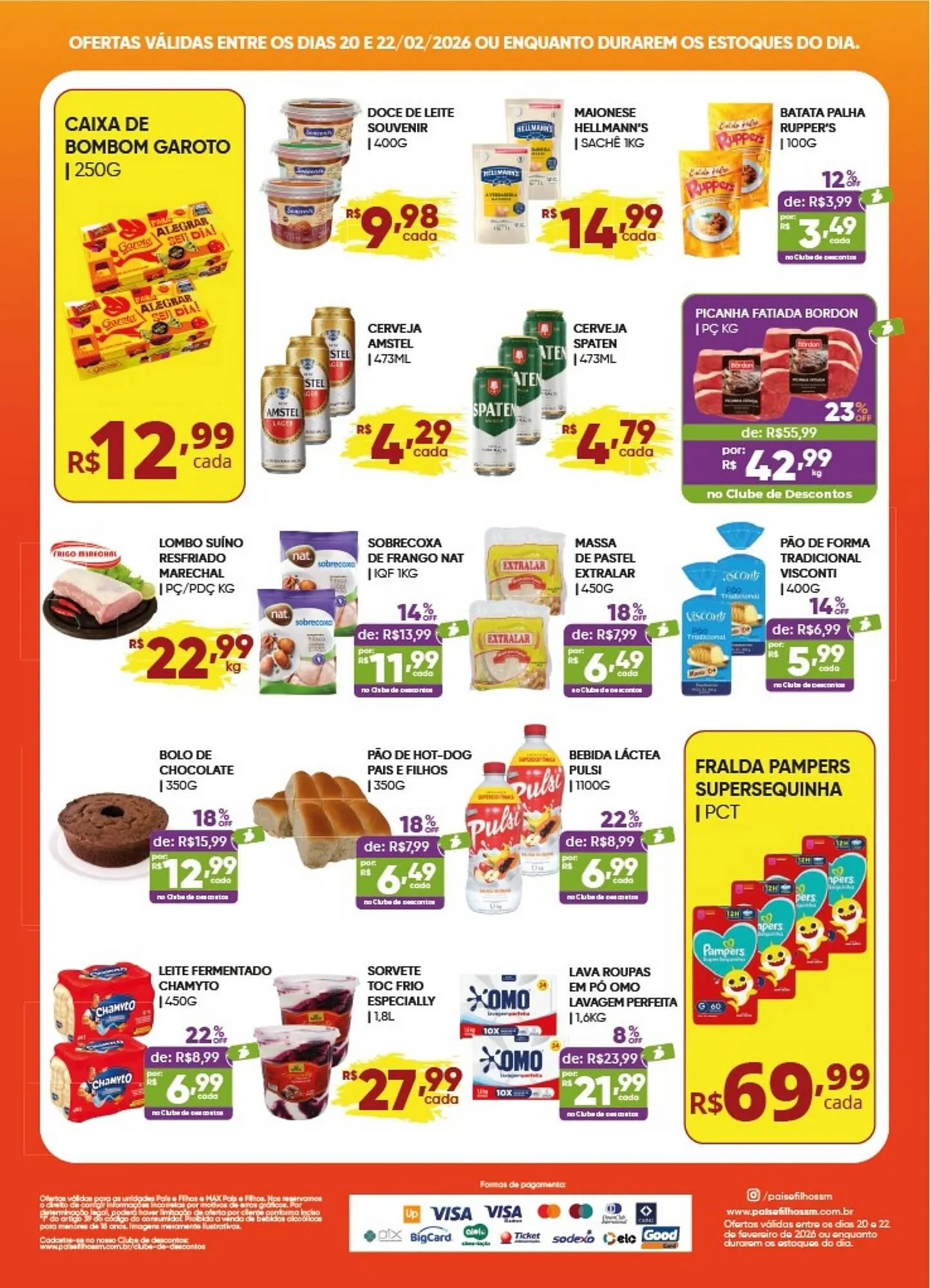 Encarte de Catálogo Pais e Filhos Supermercados 20 de fevereiro até 22 de fevereiro 2026 - Pagina 2