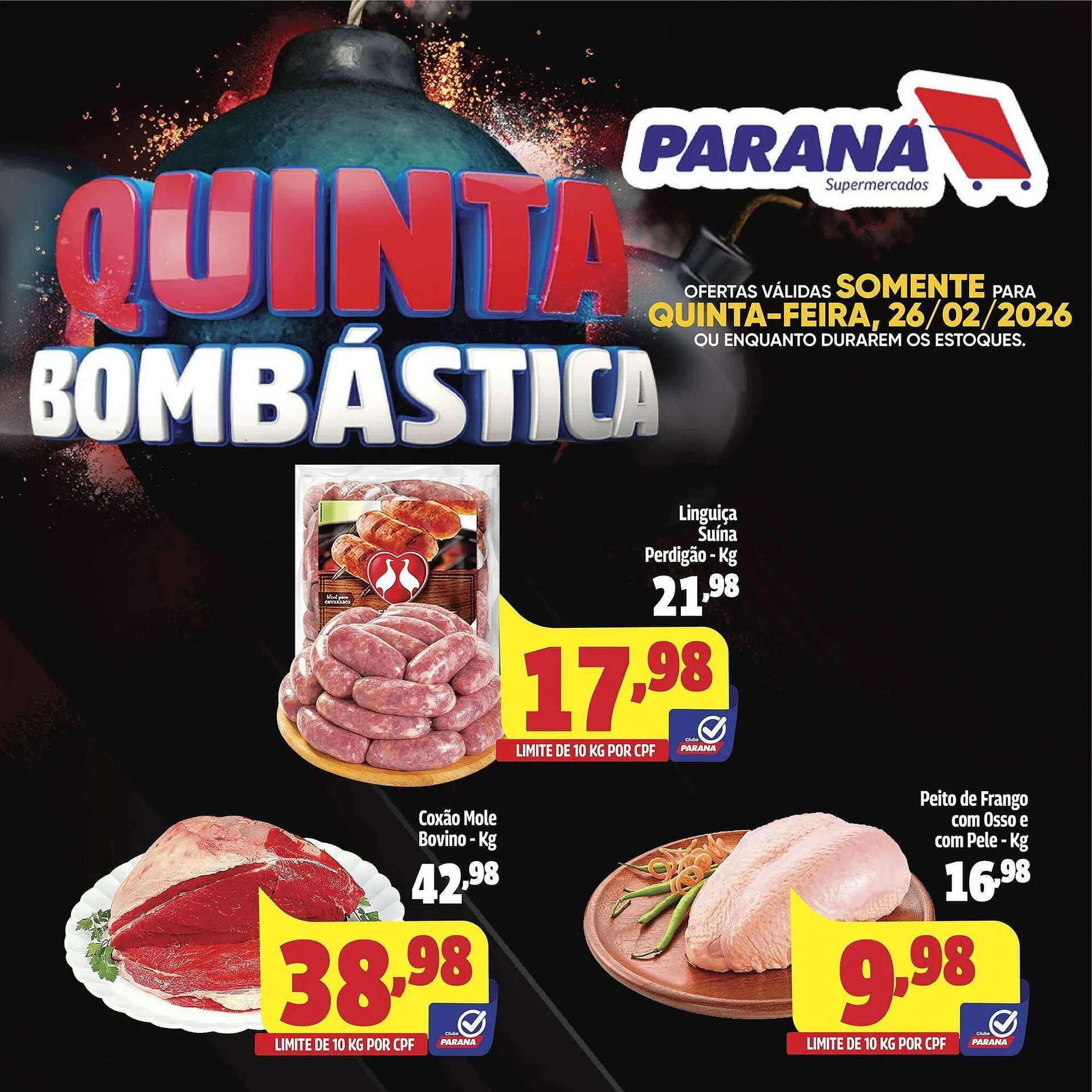 Encarte de Folheto Supermercado Paraná 26 de fevereiro até 26 de fevereiro 2026 - Pagina 1