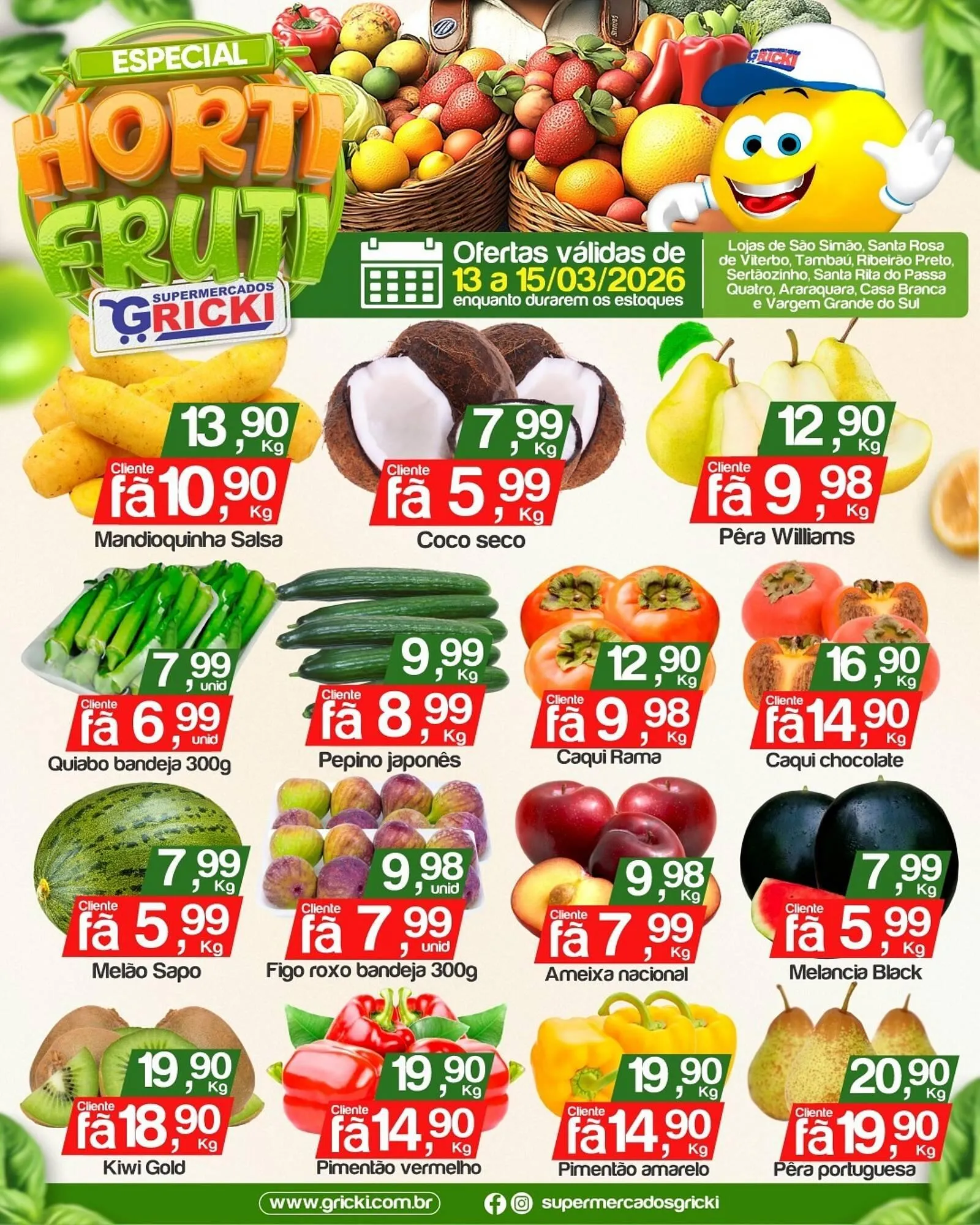 Encarte de Catálogo Supermercados Gricki 13 de março até 15 de março 2026 - Pagina 1
