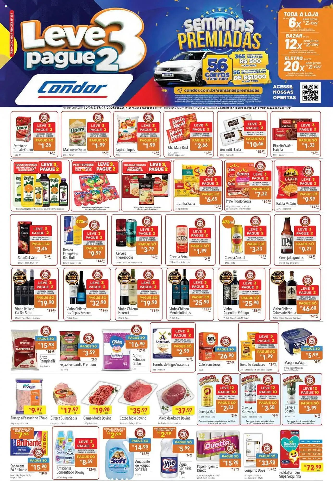 Encarte de Catálogo Supermercados Condor 12 de agosto até 17 de agosto 2025 - Pagina 1