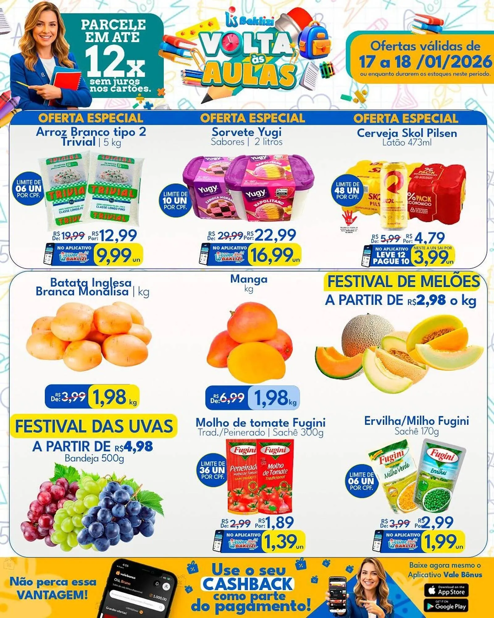 Encarte de Catálogo Supermercados Baklizi 17 de janeiro até 18 de janeiro 2026 - Pagina 1