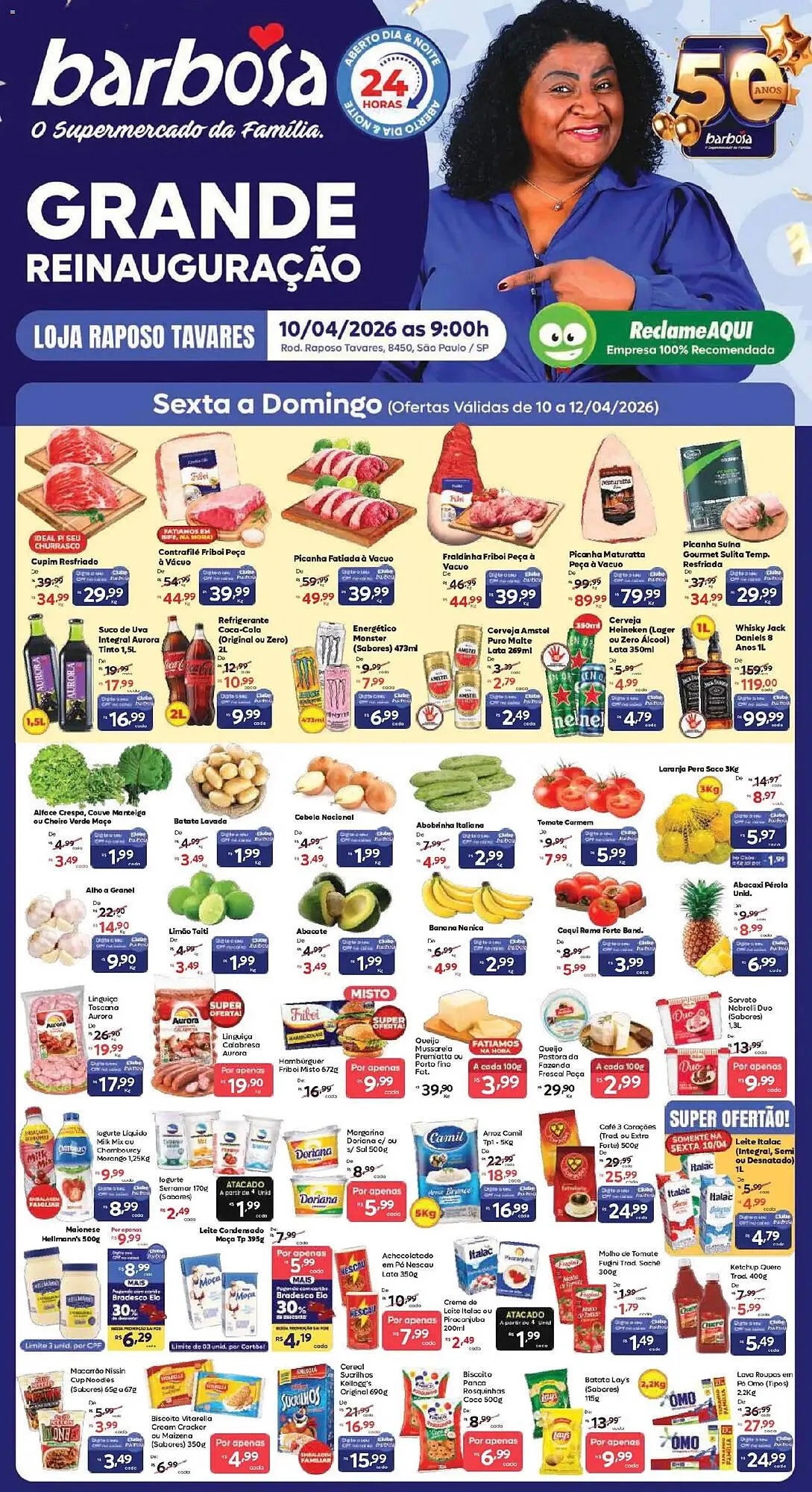 Encarte de Tabloide Barbosa Supermercados 10 de abril até 14 de abril 2026 - Pagina 1