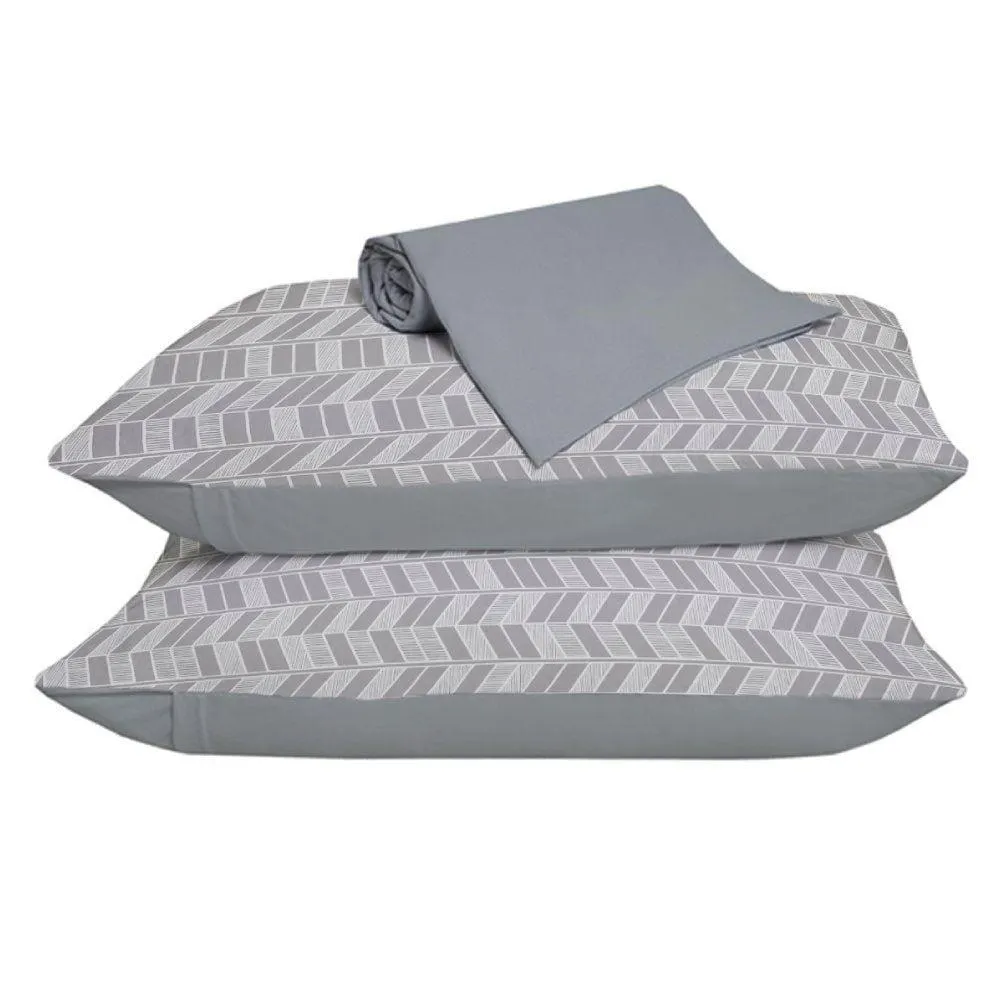 Jogo De Cama Queen Malha 100% Algodão Solecasa 3 Pçs - Pisa Cinza