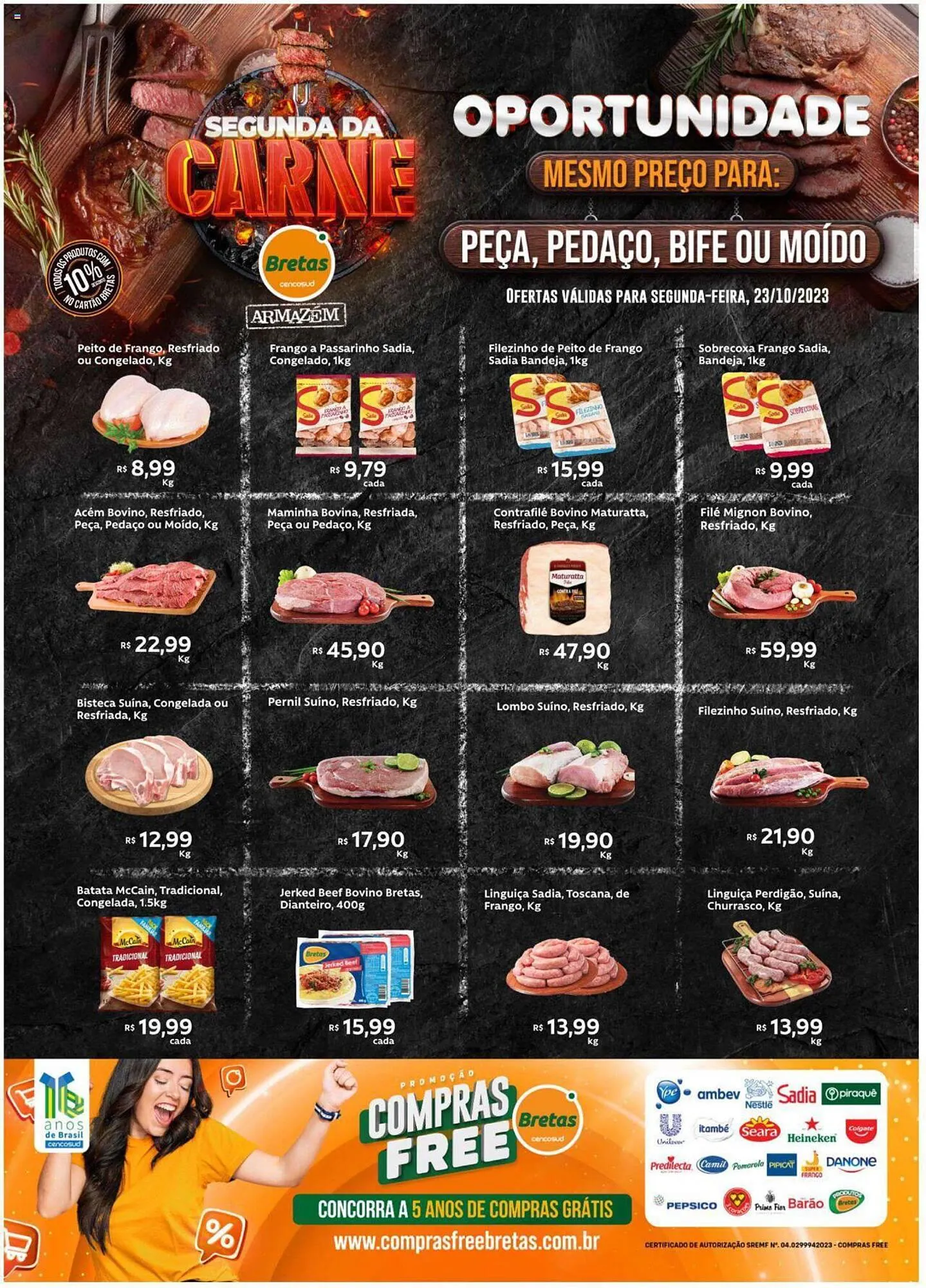 Encarte de Catálogo Supermercados Bretas 23 de outubro até 25 de outubro 2023 - Pagina 1