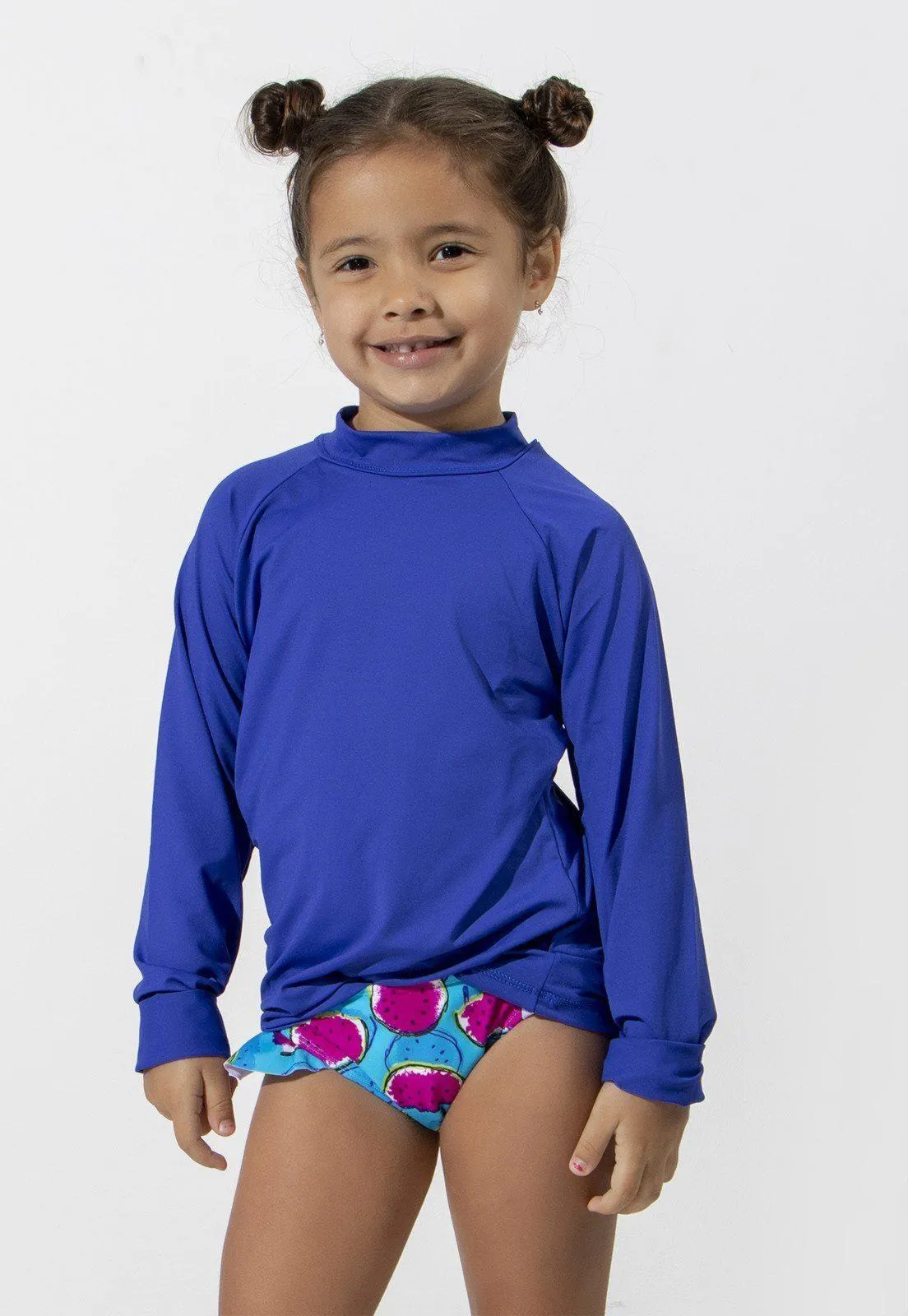 Camisa Térmica Infantil Proteção Segunda Pele Praia Surf Proteção Verão Uv 4 Estações Azul Royal