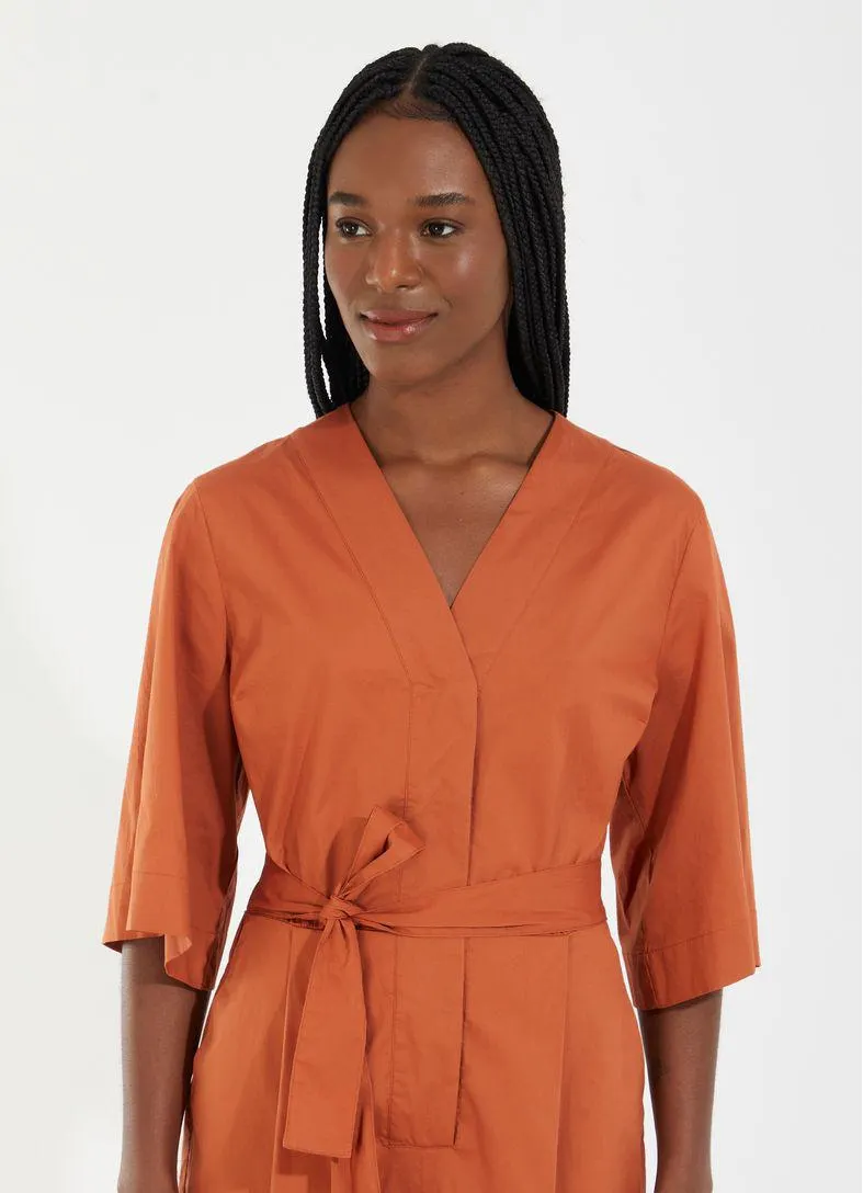 Macacão amarração algodão color marrom