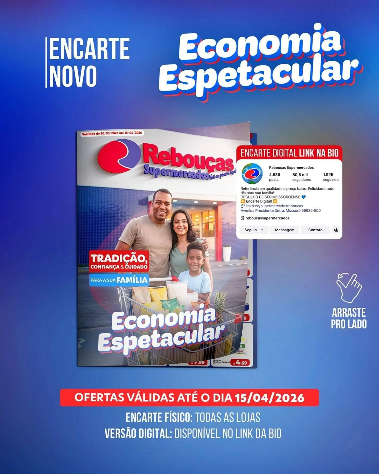 Encarte de Catálogo Rebouças Supermercados 30 de março até 15 de abril 2026 - Pagina 1
