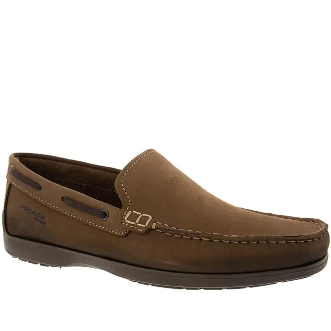 Mocassim Pegada Pespontos Nobuck Marrom