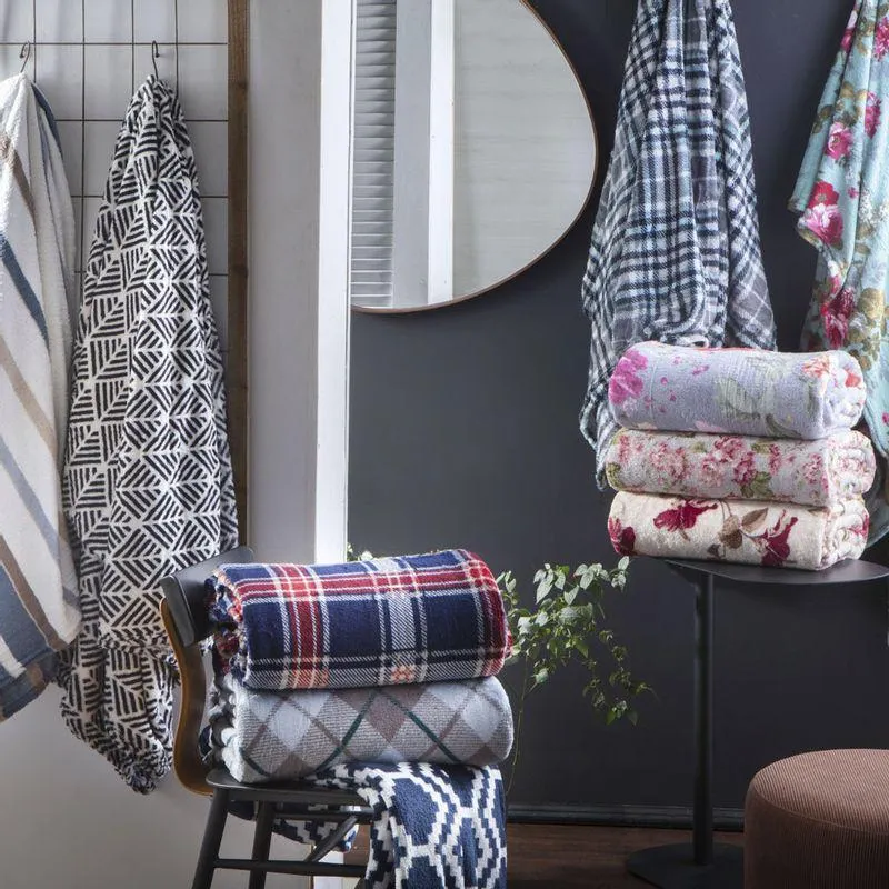 Kit 10 Mantas Celta Casal 180x200cm 100% Poliéster Sortida - Corttex