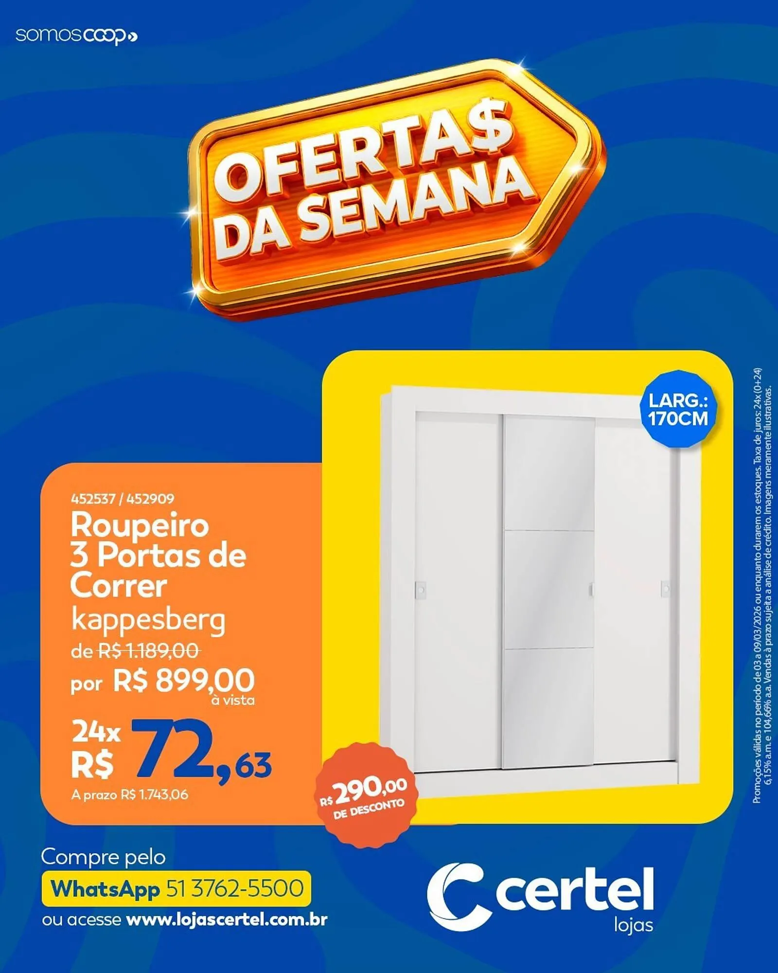 Encarte de Folheto Lojas Certel 3 de março até 9 de março 2026 - Pagina 1