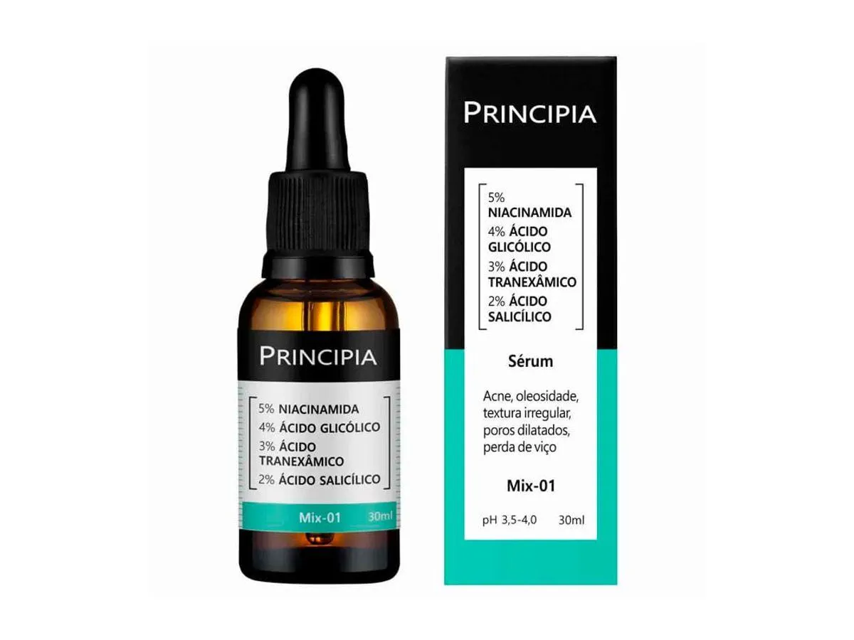 Sérum Facial Principia Mix-01 Niacinamida + Ácido Glicólico + Ácido Tranexâmico + Ácido Salicílico 30ml