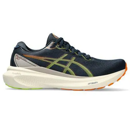 Tênis ASICS GEL-Kayano 30 - Masculino - Azul Marinho e Verde com Creme e Laranja