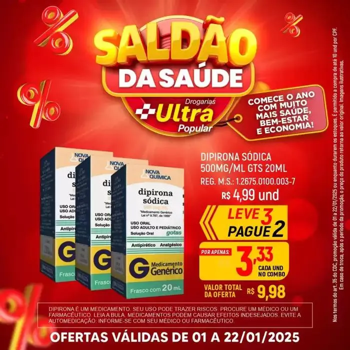 Encarte de Encarte Drogarias Ultra Popular 6 de janeiro até 22 de janeiro 2025 - Pagina 4