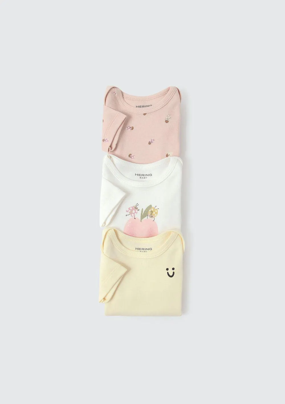 Kit Com 3 Bodies Bebê Menina Em Ribana - Multicolorido