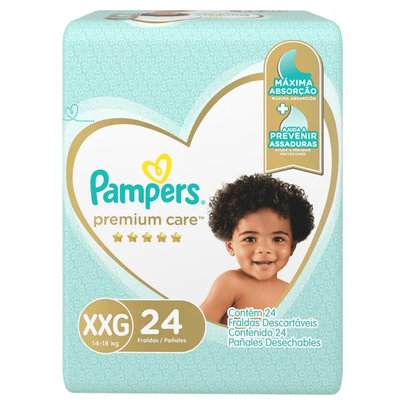Fralda Pampers Premium Care XXG - 24 unidades