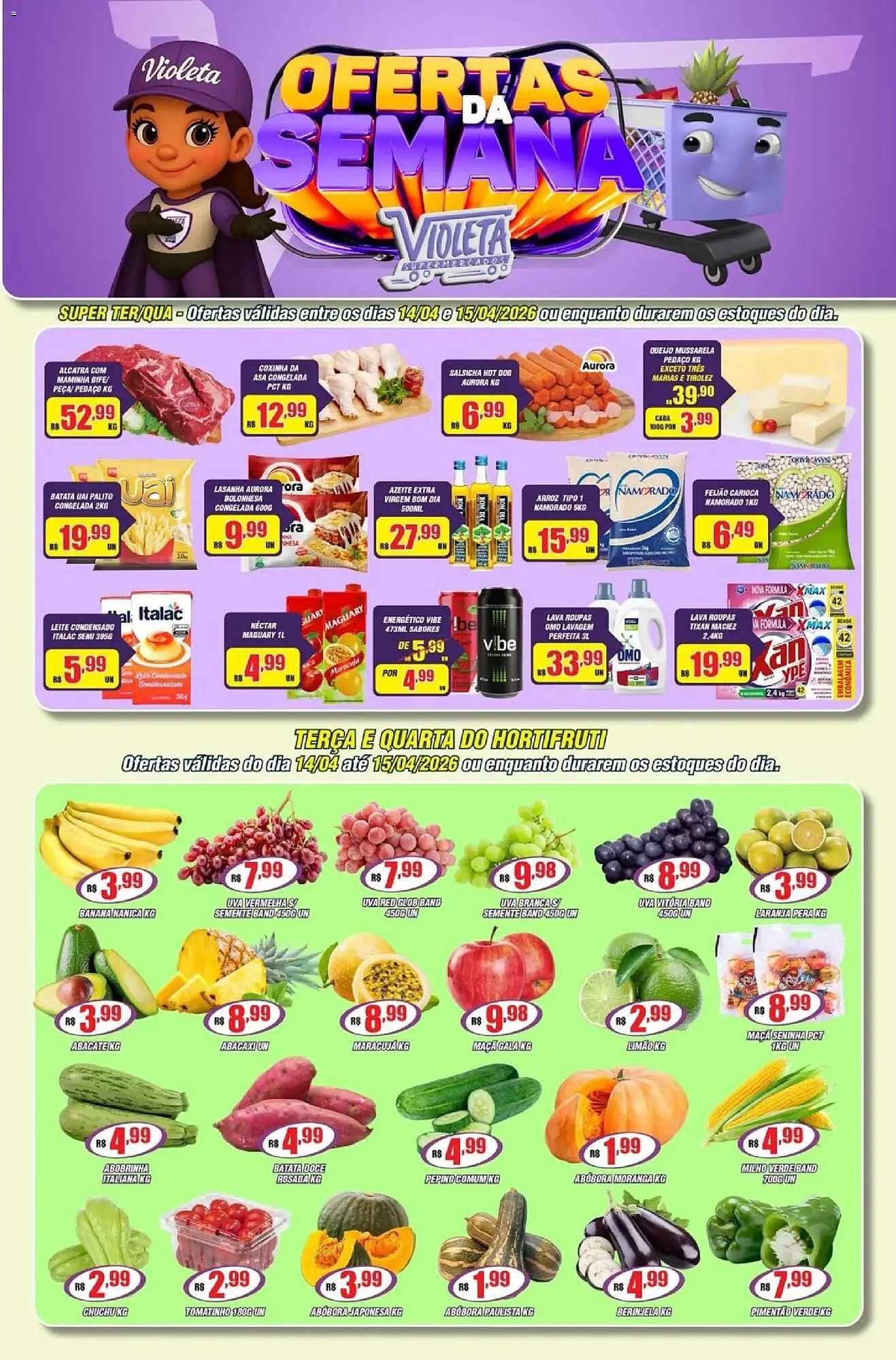 Encarte de Catálogo Violeta Supermercados 14 de abril até 16 de abril 2026 - Pagina 1