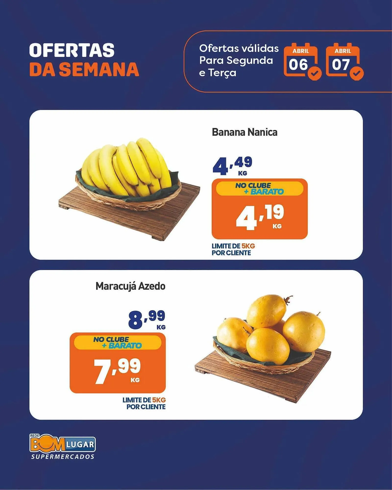 Encarte de Folheto Rede Bom Lugar 6 de abril até 7 de abril 2026 - Pagina 1