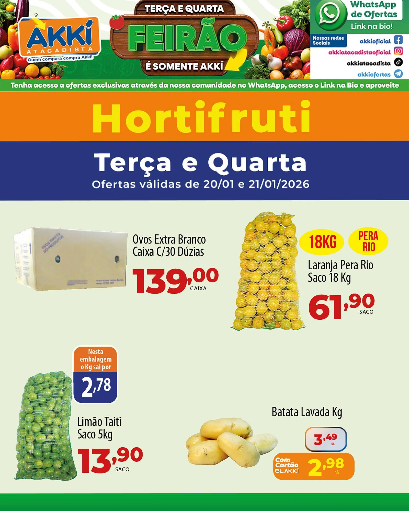 Encarte de Folheto Akki Atacadista 20 de janeiro até 21 de janeiro 2026 - Pagina 1