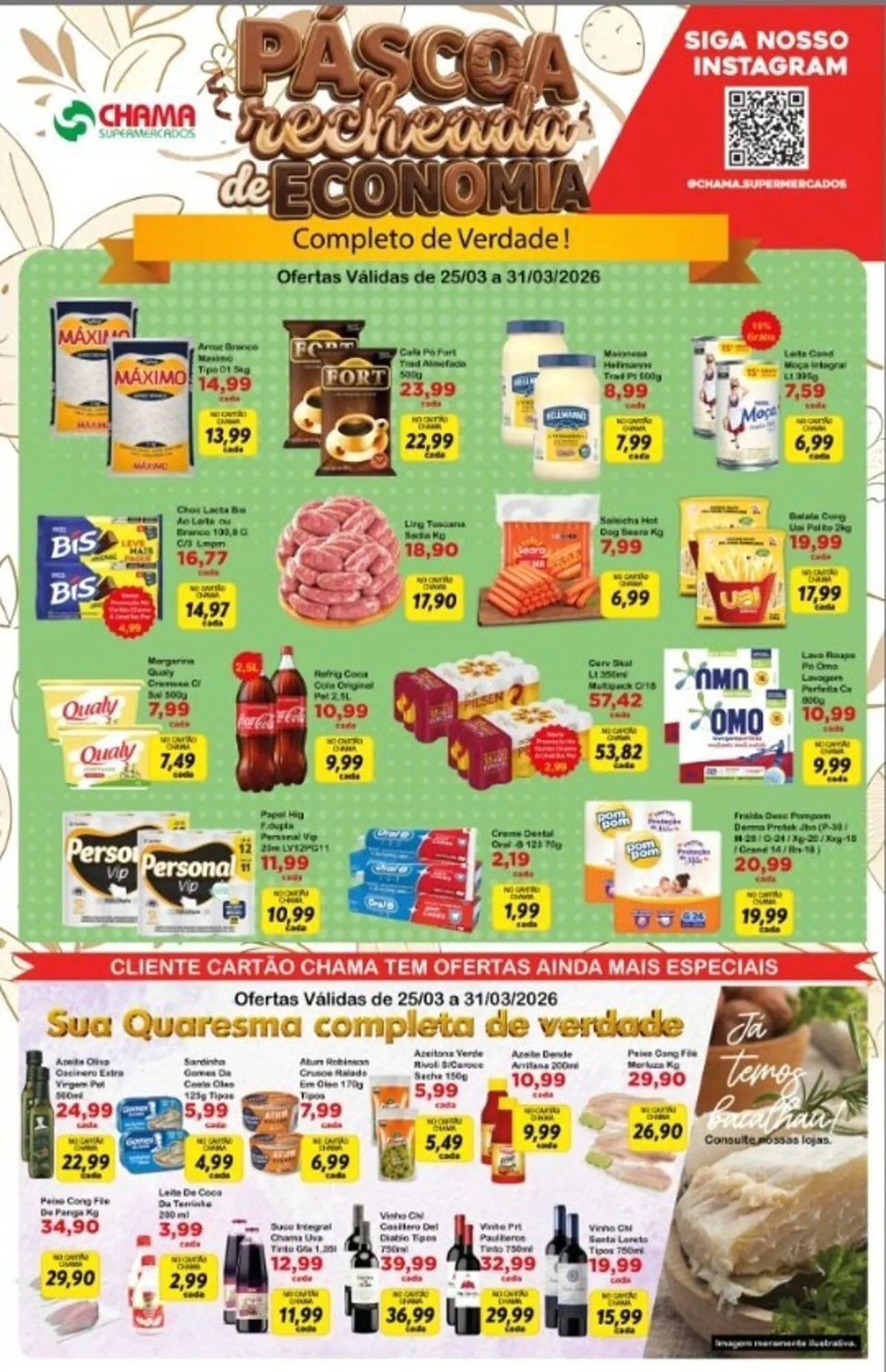 Encarte de Catálogo Chama Supermercados 25 de março até 31 de março 2026 - Pagina 1