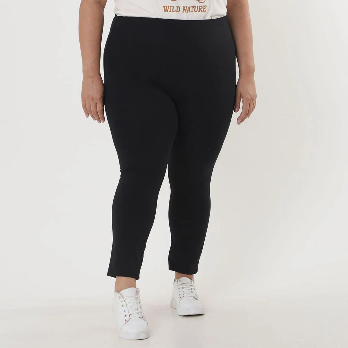 Legging Plus Size Preta Cotton