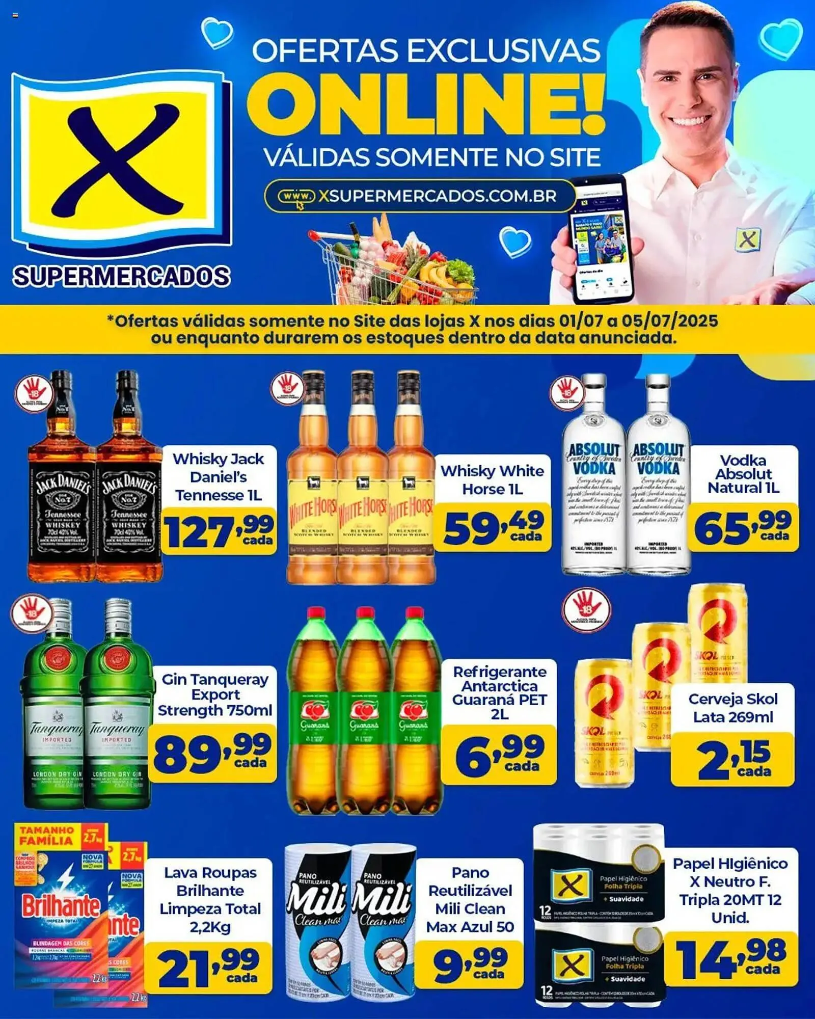 Encarte de Catálogo X Supermercados 1 de julho até 5 de julho 2025 - Pagina 1