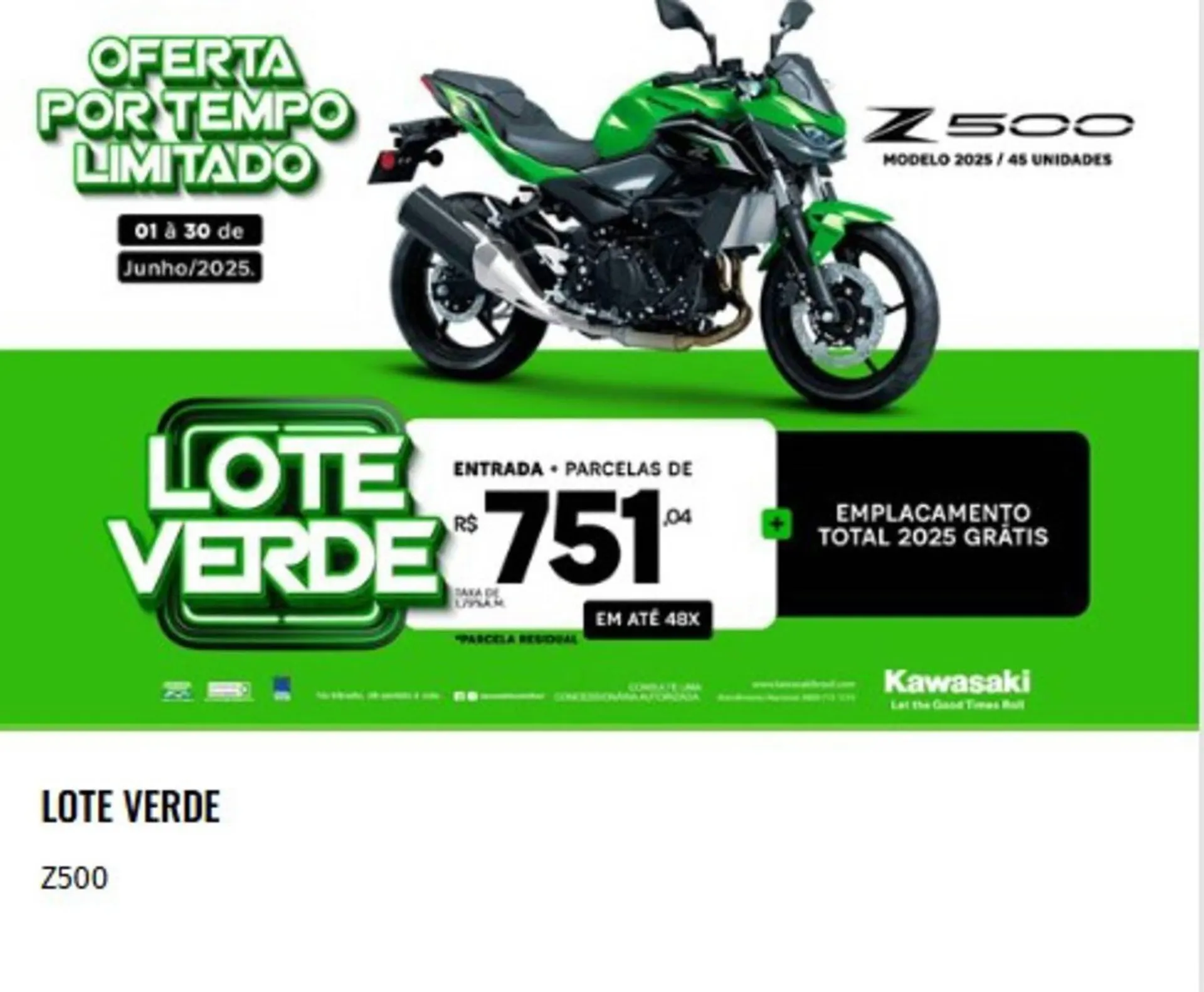 Encarte de Catálogo Kawasaki 25 de junho até 30 de junho 2025 - Pagina 1