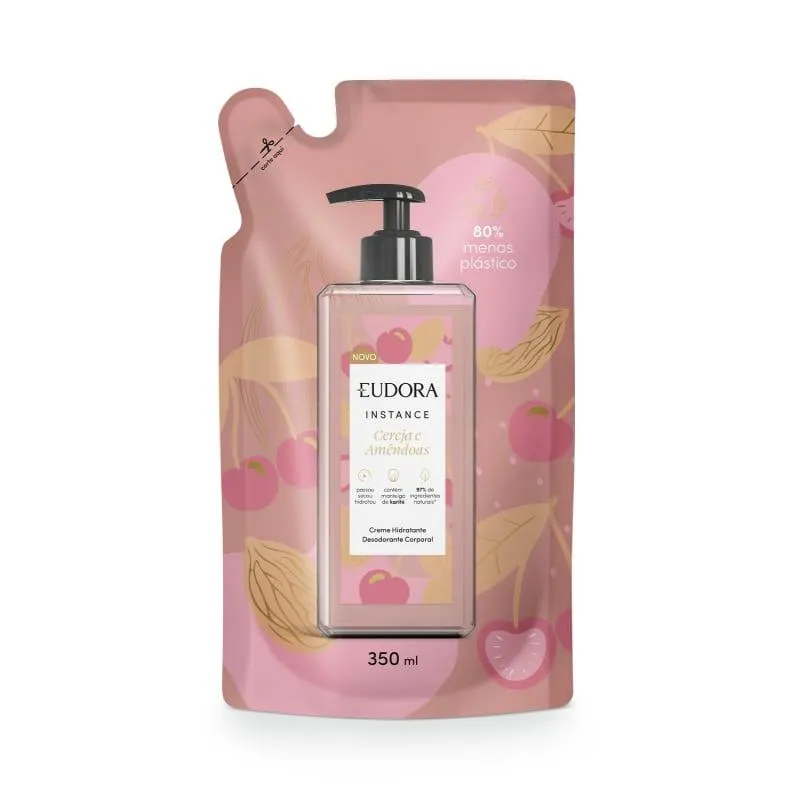 Refil Creme Hidratante Desodorante Corporal Instance Cereja e Amêndoas 350ml