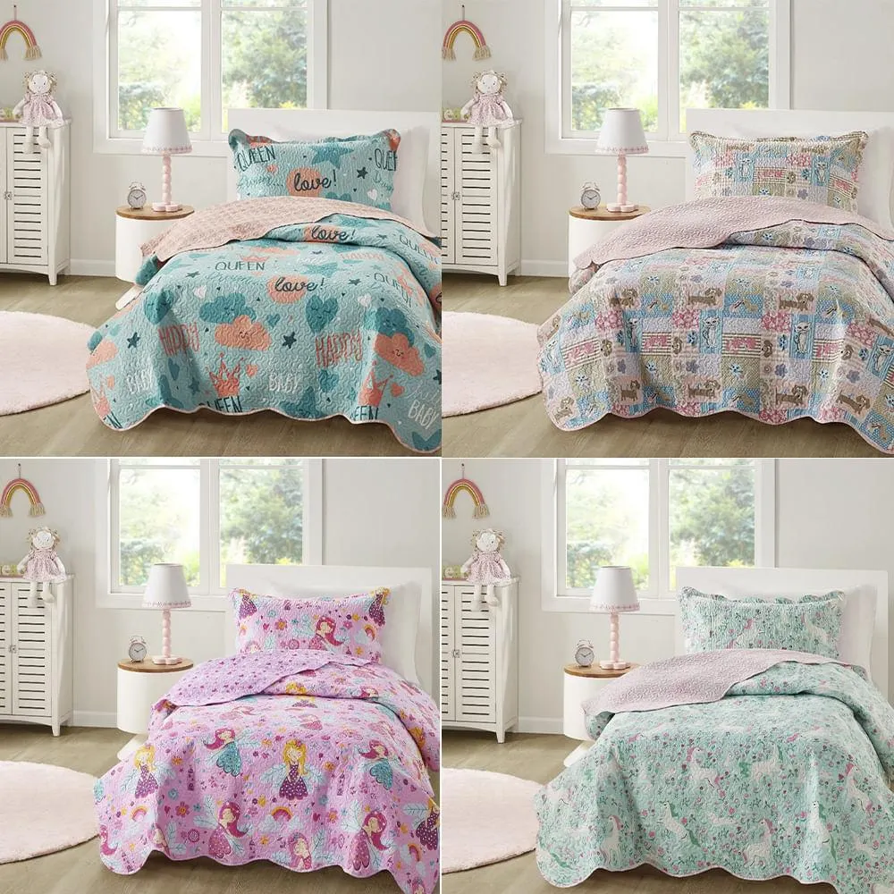 Colcha Solteiro Infantil Studio Mix Com 1 Porta Travesseiro 100% Poliéster Sortimento 1 160x240cm - Corttex