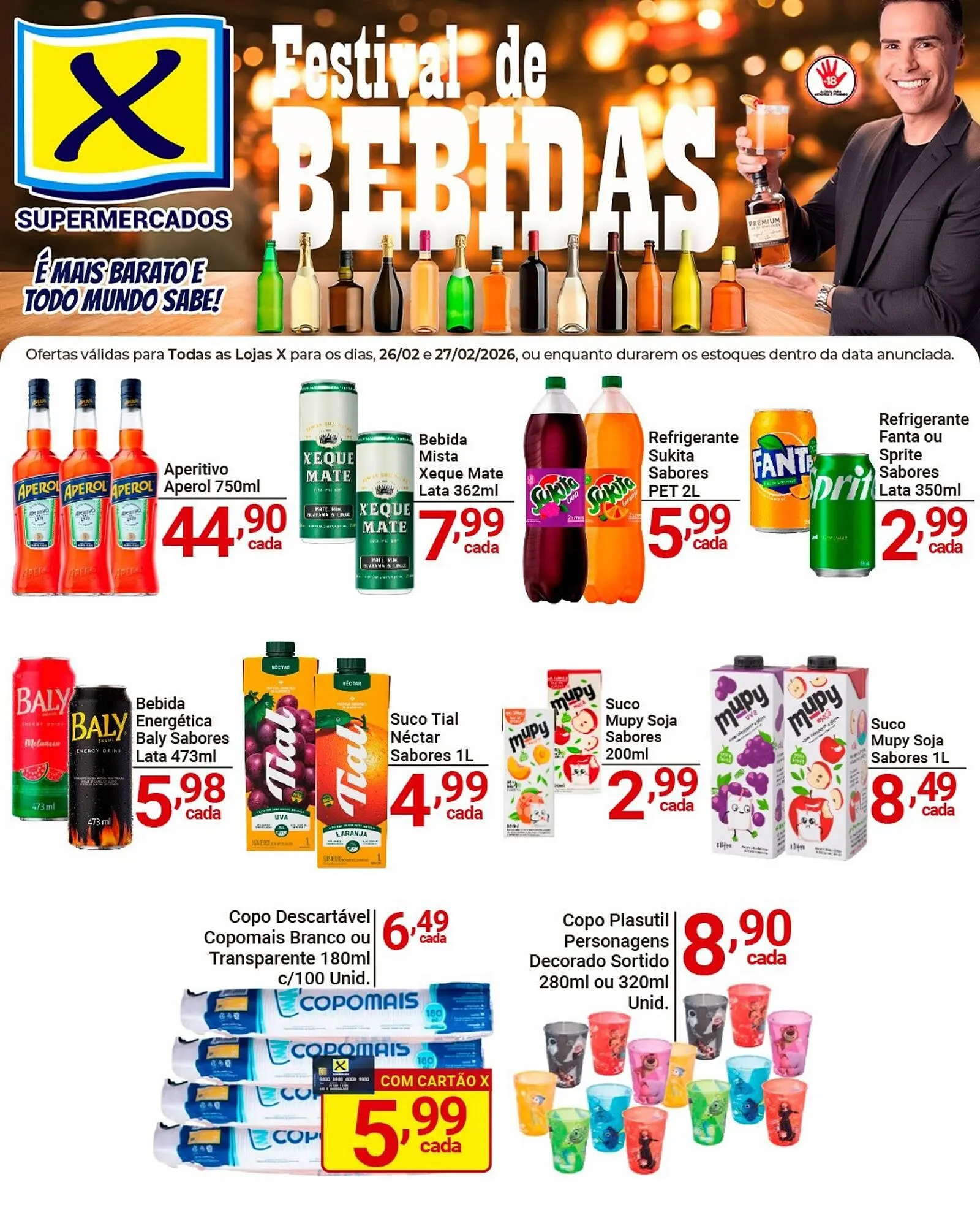 Encarte de Folheto X Supermercados 26 de fevereiro até 27 de fevereiro 2026 - Pagina 1