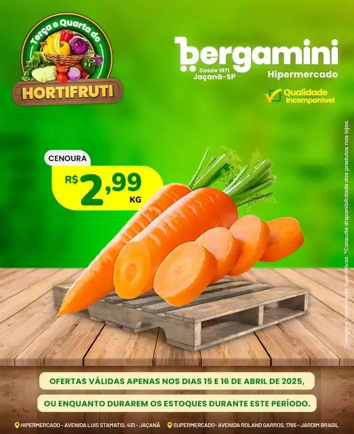 Encarte de Encarte Supermercado Bergamini 15 de abril até 16 de abril 2025 - Pagina 1