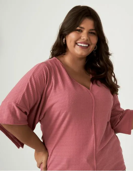 Blusa Claudia Canelado Lisa - Blush