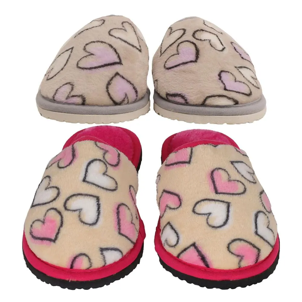 Pantufa Feminina 100% Poliéster Solado de EVA Estampa Coração Sortida Tamanhos 35/40 SN0961 - Stuf