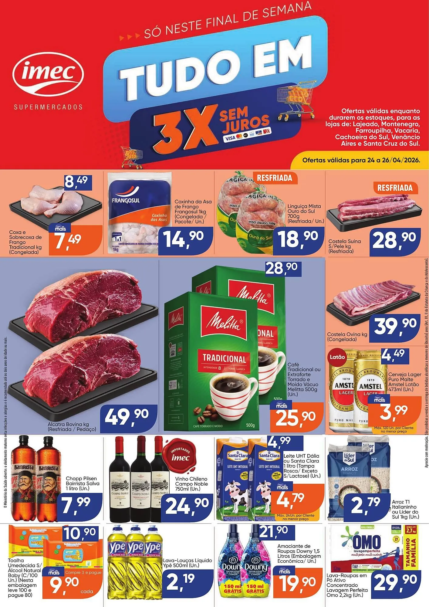 Encarte de Catálogo Imec Supermercados 24 de abril até 26 de abril 2026 - Pagina 1