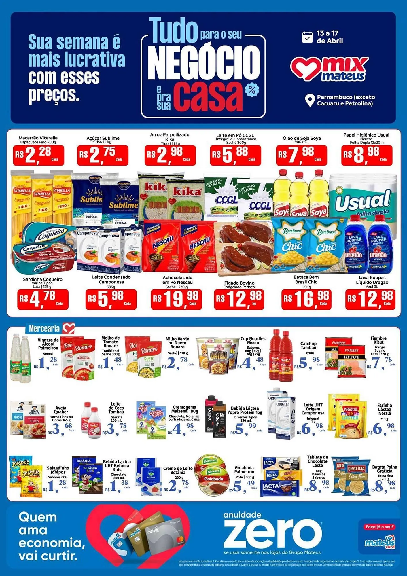 Encarte de Catálogo Supermercados Mateus 15 de abril até 17 de abril 2026 - Pagina 1